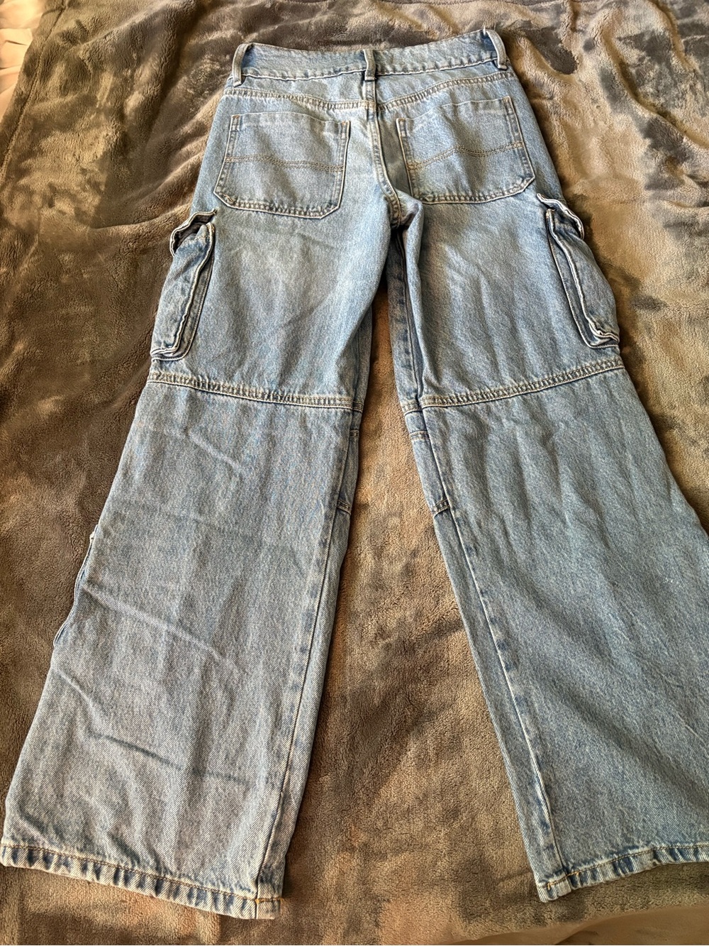 Garage Light Blue Wide-Leg Cargo Jeans - Picture 3 of 5